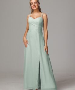 Spaghetti Straps Sweetheart Chiffon Bridesmaid Dress