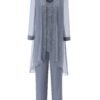 Long Sleeves Chiffon Mother of the Bride Dress Pant Suits