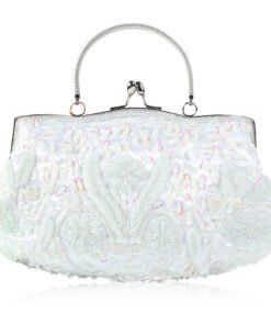 Vintage Handmade Beaded Embroidery Evening Bag