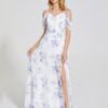 Izabella Off-Shoulder Floral Print Bridesmaid Dress