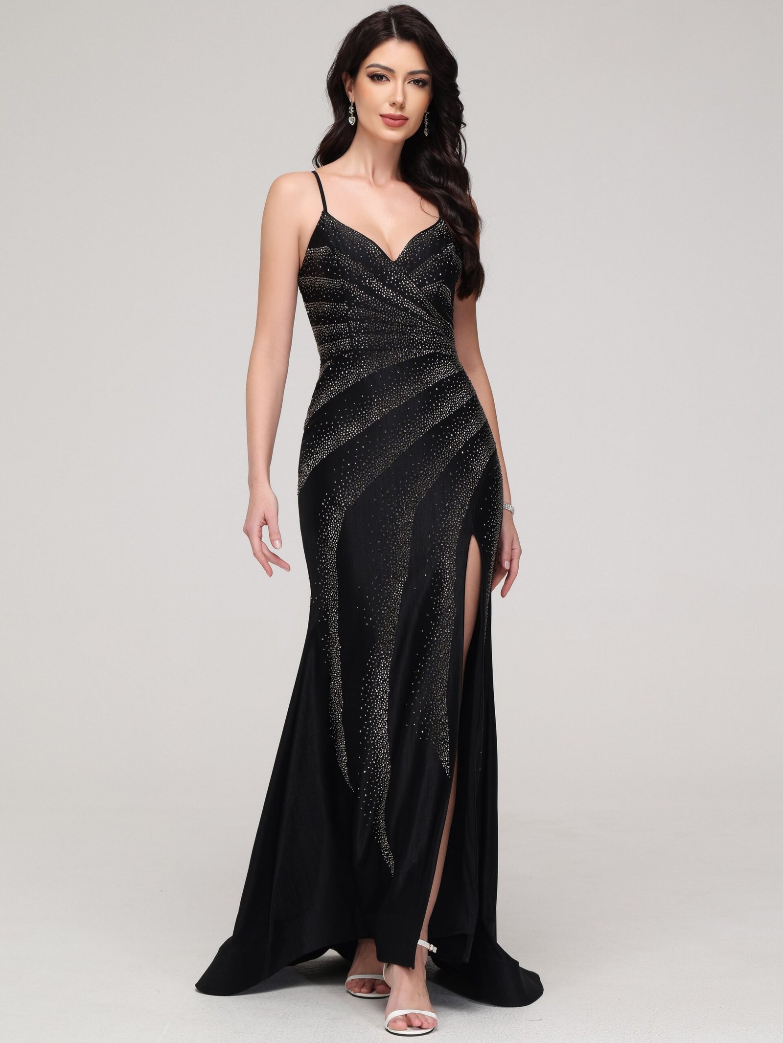 Ruched Bodice Midi Wedding Guest Dress